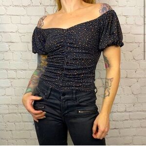 Express Ruched Off-Shoulder Blouse size medium